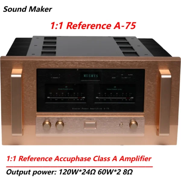 Sound Maker-1:1 Reference Accuphase A-75 High-end Pure Class A HIFI Amplifier, 120W*2 (4Ω) Home Power Amplifier&luxury Design